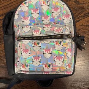 OMG leather unicorn holographic glitter small backpack